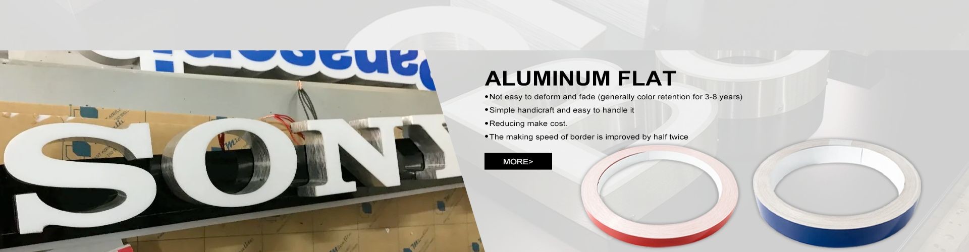 kualitas Aluminium Trim Cap Untuk Channel Letter pabrik