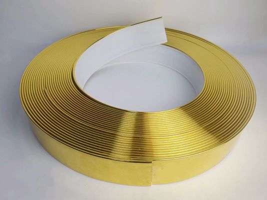 Hand Bending Aluminium Trim Cap Untuk Channel Letter Brushed Mirror Gold Channel Letter Trim Cap