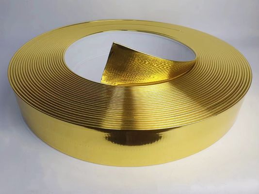 Hand Bending Aluminium Trim Cap Untuk Channel Letter Brushed Mirror Gold Channel Letter Trim Cap