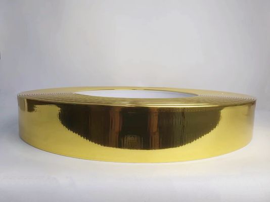 Hand Bending Aluminium Trim Cap Untuk Channel Letter Brushed Mirror Gold Channel Letter Trim Cap